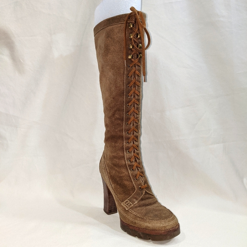Michael Kors Lace Up Suede Boots